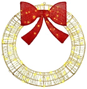 vidaXL Στεφάνι με 80 LED Θερμό λευκό 91 x 91 x 9 εκ PET