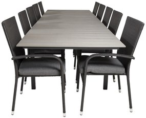 Σετ Τραπέζι και καρέκλες Dallas 2507, Polyξύλο, Πλαστικό ψάθινο, Μαξιλάρι καθίσματος: Ναι | Epipla1.gr