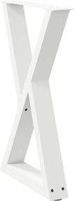 VidaXL Πόδια Τραπεζαρίας 2 τεμ. Λευκά 60x(72-73,3) εκ. Ατσάλι