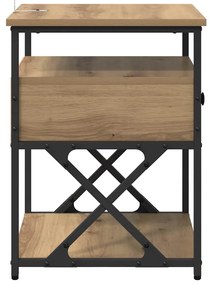 vidaXL Κομοδίνο Artisan Oak 40 x 42 x 55 εκ Επεξεργασμένο ξύλο