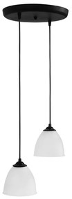 Φωτιστικό Οροφής Δίφωτο Heronia Ovo 35-0032 Black/White