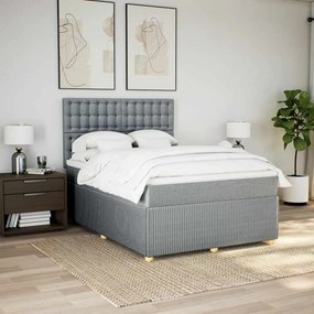 vidaXL Κρεβάτι Boxspring με Στρώμα Αν. Πράσινο 160x200εκ Υφασμάτινο