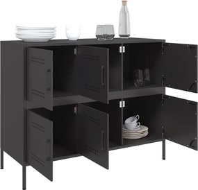 vidaXL Ντουλάπι Μαύρο 100,5x39x79 εκ. από Χάλυβα