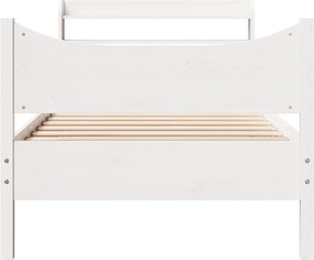 vidaXL Πλαίσιο Κρεβατιού Κεφαλάρι Λευκό 75x190εκ. Μασίφ Πεύκο