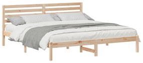 vidaXL Σκελετός Κρεβατιού Καφέ 200 x 200 cm Συμπαγές ξύλο πεύκου