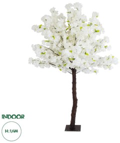 20141 GloboStar® Artificial Garden BIANCA CHERRY BLOSSOM TREE 20141 Τεχνητό Διακοσμητικό Δέντρο Λευκή Κερασιά Υ160cm