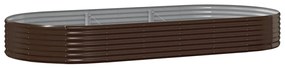 vidaXL Ζαρντινιέρα Καφέ 296x140x36 εκ. Ατσάλι με Ηλεκτρ. Βαφή Πούδρας