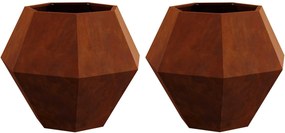 vidaXL Γλάστρα 2 τμχ. Σκ rusty 75 x 75 x 60 εκ