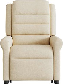 vidaXL Πολυθρόνα Μασάζ Ηλεκ. Ανακλινόμενη με Ανύψωση Κρεμ Υφασμάτινη