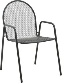 Τραπεζαρία Watson-Tarete pakoworld σετ 3τεμ μέταλλο σε μαύρη απόχρωση