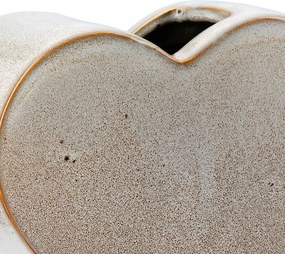 Βάζο 'Heart' Κεραμικό Μπεζ 8.5x20x14cm