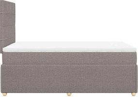 vidaXL Κρεβάτι Boxspring με Στρώμα Taupe 120x200 εκ. Υφασμάτινο