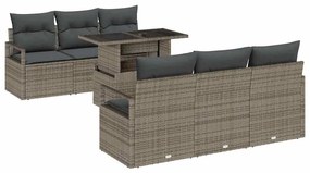 vidaXL Σετ Καναπέ Κήπου με μαξιλάρι 7 pcs Γκρι 100 x 55 x 73 εκ
