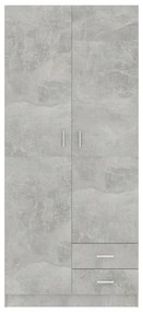 vidaXL Ντουλάπα Γκρι του Σκυροδέματος 80 x 52 x 180 εκ. Επεξ. Ξύλο