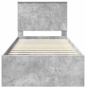 vidaXL Σκελετός Κρεβατιού Σκυρόδεμα 90 x 200 cm Στερεά ξυλεία πεύκου