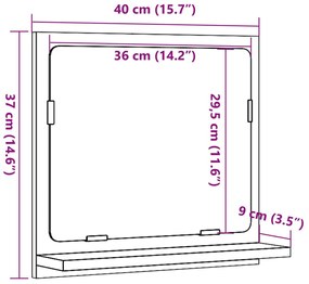 Καθρέφτης Μπάνιου Sonoma Δρυς 40x11x37 εκ. Ξύλο - Καφέ