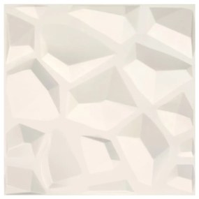 Πάνελ Τοίχου Τρισδιάστατα 12 τεμ. 0,5 x 0,5 μ. / 3 μ² - Λευκό