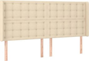 vidaXL Κρεβάτι Boxspring με Στρώμα &amp; LED Κρεμ 180x200 εκ. Υφασμάτινο