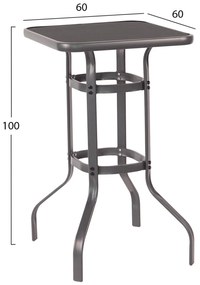 Σετ Κήπου Μπάρ LAURA 3 τεμ Μαύρο Μέταλλο &amp; Αλουμίνιο