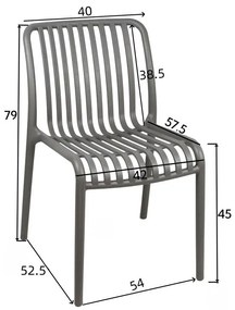 Καρέκλα Zoi pp σε λευκή απόχρωση 42x58x79εκ 42x58x79 εκ.
