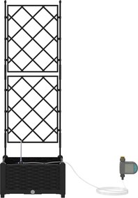 vidaXL Γλάστρα Κήπου Μαύρο 40 x 40 x 126 cm PP
