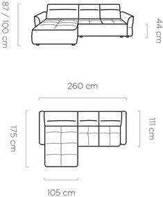 Γωνιακός καναπές Morello Mini-Xaki-Αριστερή