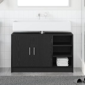 vidaXL ντουλάπι λεκάνης Μαύρης Δρυς 90x29x55 εκ. Επεξεργασμένο Ξύλο