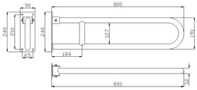 Μπάρα Ponte Giulio ανακλινόμενη τοίχου Inox Mat