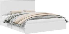 vidaXL Κρεβάτι Αποθήκης Λευκό 160 x 200 cm Επεξεργασμένο Ξύλο