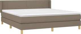 vidaXL Κρεβάτι Boxspring με Στρώμα Taupe 180x200 εκ. Υφασμάτινο