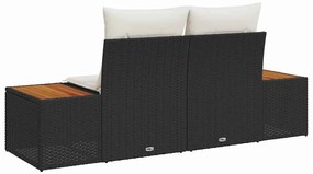 vidaXL Καναπές Κήπου Μαύρο 184 x 62 x 85εκ συνθετικό ρατάν