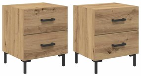 vidaXL Κομοδίνο 2 pcs Artisan Oak 40 x 35 x 47,5 εκ Επεξεργασμένο ξύλο