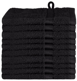 vidaXL Πετσέτες 10 pcs Μαύρο 15 x 21 cm Βαμβάκι