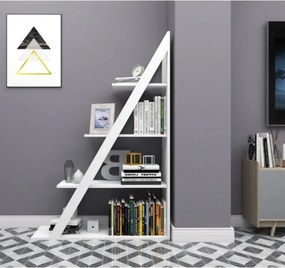 Stewehome Βιβλιοθήκη με 4 ράφια μοντέρνου σχεδιασμού (Λευκό) 100x29x151 cm