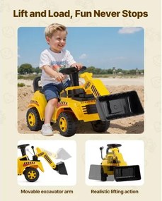 VEVOR Ride On Push Car 25 kg Excavator Push Car with Under-seat Storage