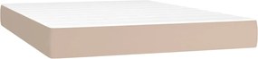 vidaXL Κρεβάτι Boxspring με Στρώμα Καπουτσίνο 140x200εκ.από Συνθ.Δέρμα