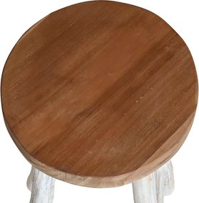vidaXL Σκαμπό Μπαρ από Μασίφ Ξύλο Teak
