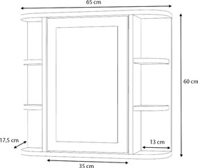 Καθρέπτης μπάνιου Diro Μegapap χρώμα λευκό 65x17,5x60εκ.
