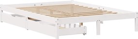 vidaXL Σκελετός Κρεβ. Χωρίς Στρώμα Λευκό 120x200 εκ Μασίφ Πεύκο