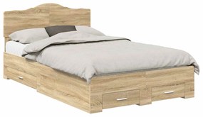 vidaXL Σκελετός Κρεβατιού Δρύς Sonoma 135 x 190 cm Επεξεργασμένο ξύλο