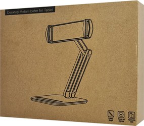 CABLETIME μεταλλική βάση tablet CT-PS03-AS, 4-13", ρυθμιζόμενη, λευκή