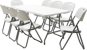 Τραπέζι catering Rodeo pakoworld πτυσσόμενο-βαλίτσα λευκό 183x76x74εκ