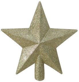 Κορυφή Δέντρου Αστέρι Με Glitter Σαμπανί 20cm