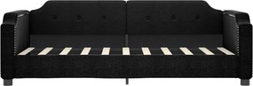 vidaXL Καναπές Κρεβάτι Συρόμενος Μαύρος 90x190 εκ. Ύφασμα