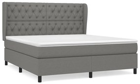 ΚΡΕΒΑΤΙ BOXSPRING ΜΕ ΣΤΡΩΜΑ ΣΚΟΥΡΟ ΓΚΡΙ 160X200 ΕΚ ΥΦΑΣΜΑΤΙΝΟ 3128214