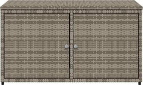 vidaXL Ντουλάπι Αποθήκευσης Κήπου Γκρι 110x55,5x60,5 εκ. Συνθ. Ρατάν