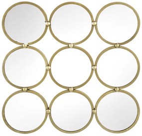 Artekko Mirror Μεταλλικός Χρυσός Καθρέπτης Τοίχου με Κύκλους (69x3.5x69)cm Artekko 83728-DS