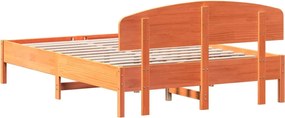 vidaXL Σκελετός Κρεβ. Χωρίς Στρώμα Καφέ Κεριού 150x200 εκ Μασίφ Πεύκο
