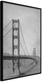 Αφίσα - Bridge in San Francisco II - 30x45 - Μαύρο - Χωρίς πασπαρτού