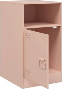 vidaXL Κομοδίνα 2 τεμ. Ροζ 34,5x39x62 εκ. από Χάλυβα